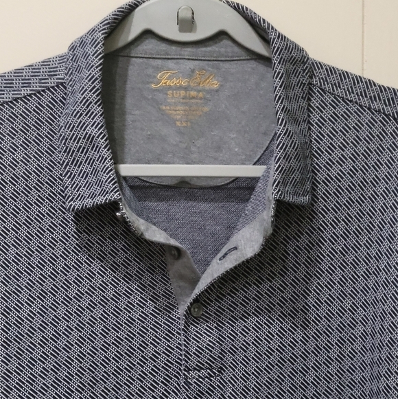 Tasso Elba Men's Blue Supima Long-Sleeve Polo XXL - Picture 7 of 13